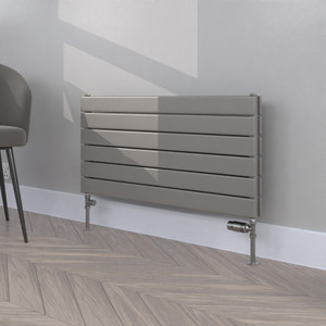 FL-452X900D-RAL-9007-GREY-ALUMINIUM-SATIN-MATT-LS00 - Flux Colour Horizontal Double Radiator H452mm X W900mm