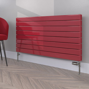 FL-604X1200D-RAL-3027-RASPBERRY-RED-GLOSS-LS00 - Flux Colour Horizontal Double Radiator H604mm X W1200mm
