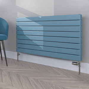 FL-604X1200D-RAL-5024-PASTEL-BLUE-SATIN-MATT-LS00 - Flux Colour Horizontal Double Radiator H604mm X W1200mm