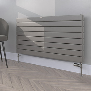 FL-604X1200D-RAL-9007-GREY-ALUMINIUM-SATIN-MATT-LS00 - Flux Colour Horizontal Double Radiator H604mm X W1200mm