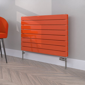 FL-604X900D-RAL-2004-PURE-ORANGE-GLOSS-LS00 - Flux Colour Horizontal Double Radiator H604mm X W900mm
