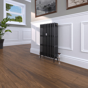 CI-RC813-10-MET-NAT-CAST-LS00 - Richmond 4 Column Victorian Electric Cast Iron Radiator H813mm x W455mm