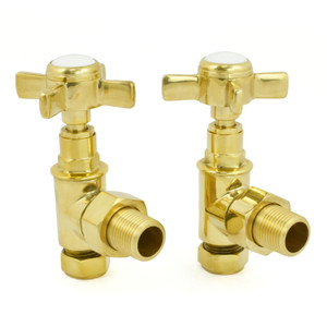 T-MAN-064-AG-UB-ALT00 - Winkworth Traditional Manual Angled Unlacquered Brass Radiator Valves