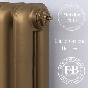 CI-HA-OLD-GOLD-CU00 - Harcourt 2 Column Electric Cast Iron Radiator H740mm x W595mm