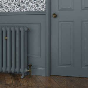 CI-HA740-FARROW-BALL-HERITAGE-PAINT-FINISH-DE-NIMES-299-LS01 - Harcourt 2 Column Electric Cast Iron Radiator H740mm x W595mm
