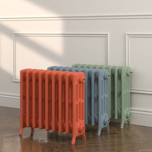 CI-NE475-4-D-003-004 - Georgian 4 Column Electric Cast Iron Radiator H505mm x W573mm