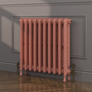 CI-CR750-FB-064-RED-EARTH-LS00 - Cromwell 2 Column Electric Cast Iron Radiator H750mm x W591mm