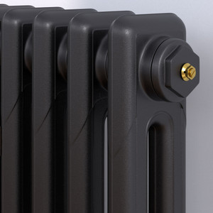 CI-RK660-CU00 - Rook 2 Column Victorian Electric Cast Iron Radiator H660mm x W523mm