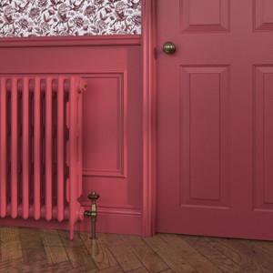 CI-RK760-FB-217-RECTORY-RED - Rook 2 Column Victorian Electric Cast Iron Radiator H760mm x W527mm