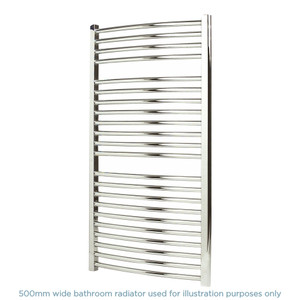 AP-ACC6W1100 - Apollo Napoli Curved Chrome Towel Radiator H1100mm X W600mm