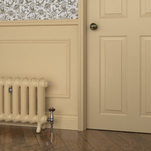 CI-ST450-FARROW-BALL-HERITAGE-PAINT-FINISH-DORSET-CREAM-068-LS01 - Stanton 2 Column Electric Cast Iron Radiator H450mm x W637mm