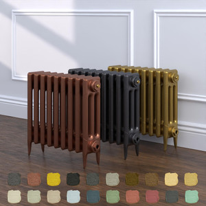 CI-SH450-09-TH - Shelbourne 3 Column Victorian Electric Cast Iron Radiator H450mm x W572mm