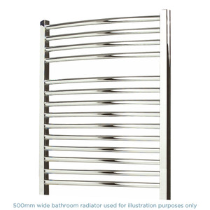 AP-ACC6W700 - Apollo Napoli Curved Chrome Towel Radiator H700mm X W600mm