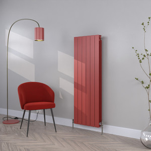 ALT-1466-RAL-3000-FLAME-RED-SATIN-MATT-LS00 - Altherma Aluminium Vertical Radiator - Heat Pump Ready - Custom Colour  - H1466mm X W340mm