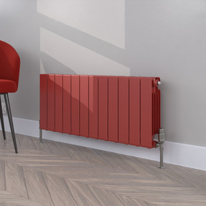 ALT-407-RAL-3000-FLAME-RED-SATIN-MATT-LS00 - Altherma Aluminium Horizontal Radiator - Heat Pump Ready - Custom Colour - H407mm X W340mm