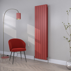 ALT-1866-RAL-3000-FLAME-RED-SATIN-MATT-LS00 - Altherma Aluminium Vertical Radiator - Heat Pump Ready - Custom Colour  - H1866mm X W420mm