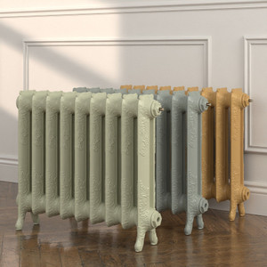 CI-LU560-FB-032-COOKING-APPLE-025-PIGEON-066-INDIA-YELLOW-LS00 - Lucien 2 Column Electric Cast Iron Radiator H560mm x W595mm
