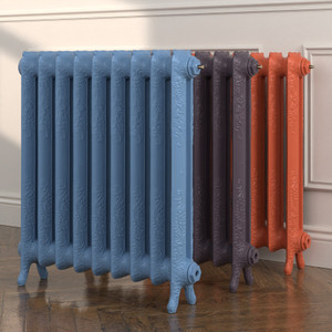 CI-LU760-FB-237-COOKS-BLUE-254-PELT-268-LOTTES-LOCKS-LS00 - Lucien 2 Column Electric Cast Iron Radiator H760mm x W598mm