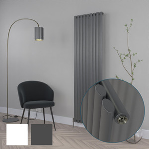FM-1800S-ANTHRACITE-TH - Fairmont Anthracite Double Vertical Designer Radiator H1800 x W600