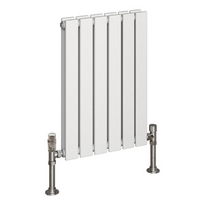 HT-600X420D-W - Hilton White Double Horizontal Designer Radiator H600 x W420