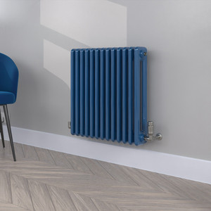 NC-600X599C-RAL-5017-TRAFFIC-BLUE-GLOSS-LS00 - Neo Column Colour Horizontal Radiator H600mm X W599mm