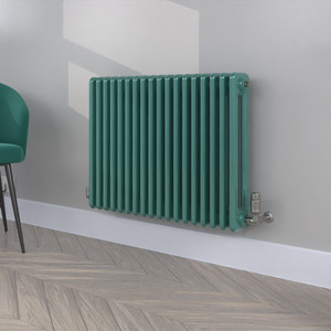 NC-600X821C-RAL-6033-MINT-TURQUOISE-GLOSS-LS00 - Neo Column Colour Horizontal Radiator H600mm X W821mm