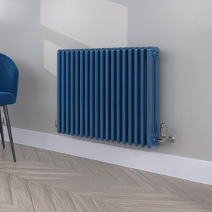 NC-600X821C-RAL-5017-TRAFFIC-BLUE-GLOSS-LS00 - Neo Column Colour Horizontal Radiator H600mm X W821mm