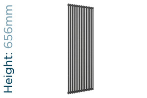 DQ-VUL-656-VSG-TH - DQ Vulcano Vertical Single Radiator H656mm X W200mm Dark Grey