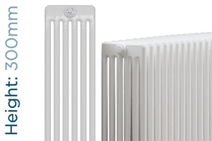 DQ-MD6-300-W-TH - DQ Modus White 6 Column Horizontal Radiator H300mm x W162mm