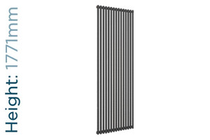 DQ-VUL-1771-VSG-TH - DQ Vulcano Vertical Single Radiator H1771mm X W200mm Dark Grey