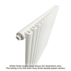 DQ-VUL-V-D-G-CU00 - DQ Vulcano Vertical Double Radiator H871mm X W200mm Dark Grey