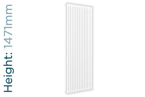 DQ-VUL-1471-VDW-TH - DQ Vulcano Vertical Double Radiator H1471mm X W200mm White