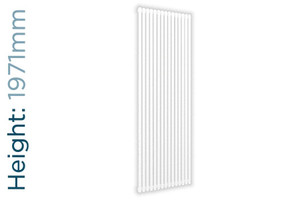 DQ-VUL-1971-VDW-TH - DQ Vulcano Vertical Double Radiator H1971mm X W200mm White