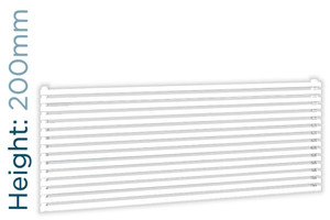 DQ-VUL-200-HSW-TH - DQ Vulcano Horizontal Single Radiator H200mm X W571mm White