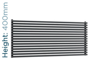 DQ-VUL-400-HSG-TH - DQ Vulcano Horizontal Single Radiator H400mm X W571mm Dark Grey