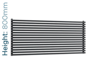 DQ-VUL-800-HSG-TH - DQ Vulcano Horizontal Single Radiator H800mm X W571mm Dark Grey