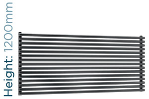 DQ-VUL-1200-HSG-TH - DQ Vulcano Horizontal Single Radiator H1200mm X W571mm Dark Grey