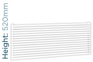 DQ-VUL-520-HDW-TH - DQ Vulcano Horizontal Double Radiator H520mm X W571mm White