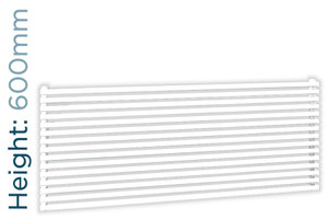 DQ-VUL-600-HDW-TH - DQ Vulcano Horizontal Double Radiator H600mm X W571mm White