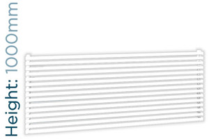 DQ-VUL-1000-HDW-TH - DQ Vulcano Horizontal Double Radiator H1000mm X W571mm White