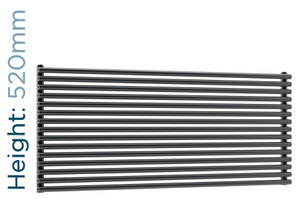 DQ-VUL-520-HDG-TH - DQ Vulcano Horizontal Double Radiator H520mm X W571mm Dark Grey