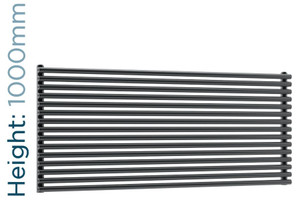 DQ-VUL-1000-HDG-TH - DQ Vulcano Horizontal Double Radiator H1000mm X W571mm Dark Grey