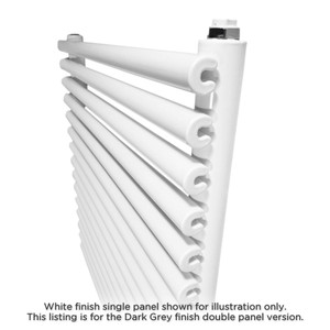 DQ-VUL-H-D-G-CU00 - DQ Vulcano Horizontal Double Radiator H1200mm X W571mm Dark Grey