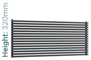 DQ-VUL-320-HDG-TH - DQ Vulcano Horizontal Double Radiator H320mm X W571mm Dark Grey
