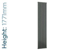 DQ-TOR-1771-SG-TH - DQ Tornado Vertical Single Radiator H1771mm X W231mm Dark Grey