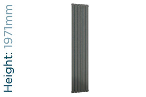 DQ-TOR-1971-SG-TH - DQ Tornado Vertical Single Radiator H1971mm X W231mm Dark Grey
