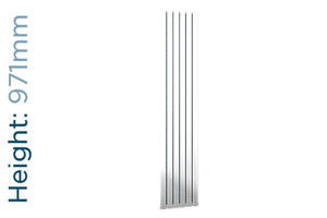 DQ-TOR-971-DW-TH - DQ Tornado Vertical Double Radiator H971mm X W231mm White