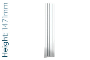 DQ-TOR-1471-DW-TH - DQ Tornado Vertical Double Radiator H1471mm X W231mm White
