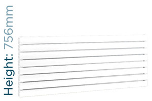 DQ-TOR-756-SW-TH - DQ Tornado Horizontal Single Radiator H756mm X W656mm White
