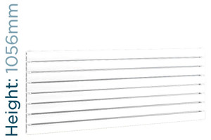 DQ-TOR-1056-SW-TH - DQ Tornado Horizontal Single Radiator H1056mm X W656mm White